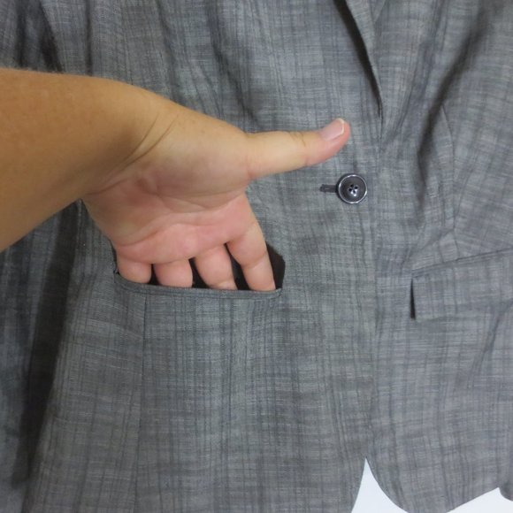 Apt.9 Blazer Suit Jacket in Multi-tone Gray Cotton Blend Classic Tailored Size 6 - Picture 3 of 8